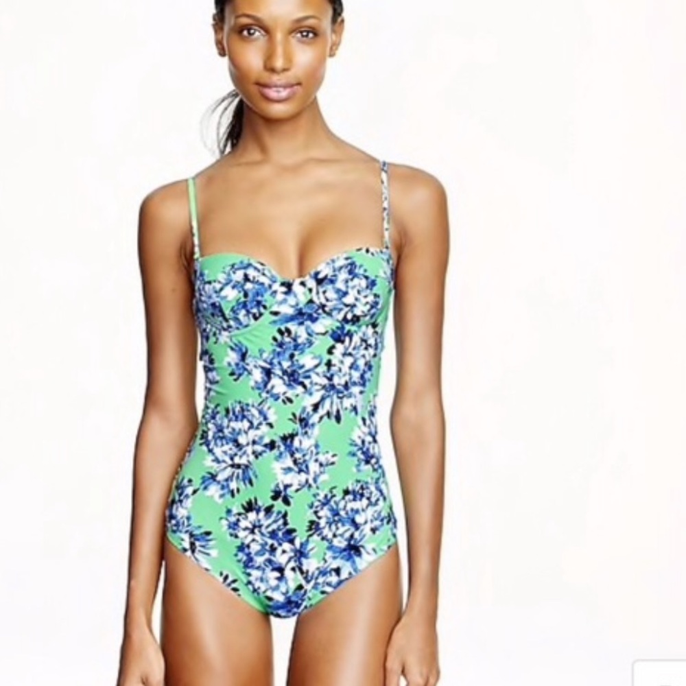 J. Crew Floral Underwire Swimsuit 10